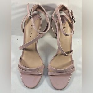 Leith Nude Faux Patent Leather Open Toe Sandals Womens Size US 7.5M NWD